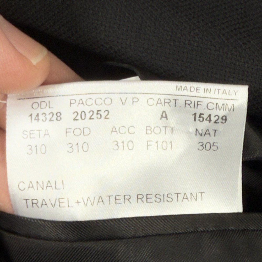 $1,545 CANALI TRAVEL WATER RESISTANT Black Wool Blazer 38 (EU 46) Tacking Stitch - Picture 6 of 16